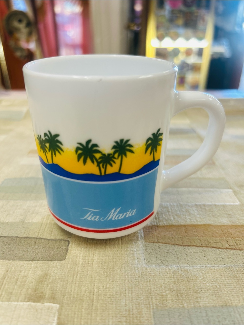 Vintage Tia Maria Coffee Liquer Company Milk Glass Mug